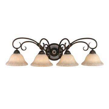 Homestead RBZ Four Light Bath Vanity in Rubbed Bronze by Golden