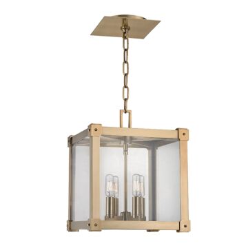 Forsyth Four Light Pendant in Aged Brass by Hudson Valley