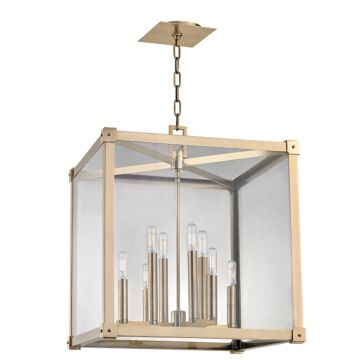 Forsyth Eight Light Pendant in Aged Brass by Hudson Valley