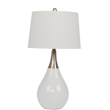Table Lamp One Light Table Lamp in Gloss White Brushed Polished Nickel by Craftmade