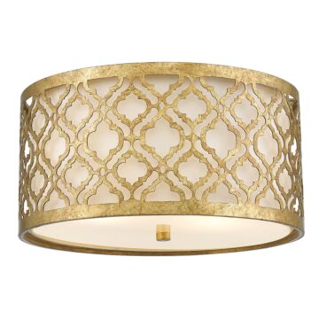 Arabella 2-Light Flush Mount in Distressed Gold