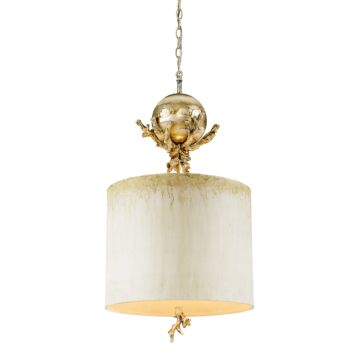 Trellis 1-Light Pendant in Putty Patina and Silver Leaf