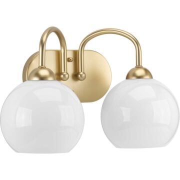 Carisa 2-Light Bathroom Vanity Light in Vintage Gold