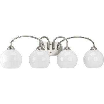 Carisa 4-Light Bathroom Vanity Light in Brushed Nickel