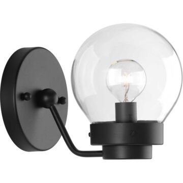 Spatial 1-Light Bathroom Vanity Light in Black