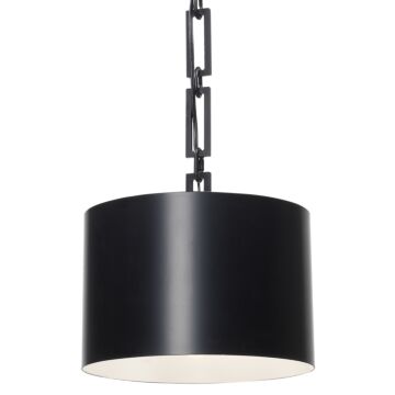 Alston One Light Chandelier in Matte Black   White by Crystorama