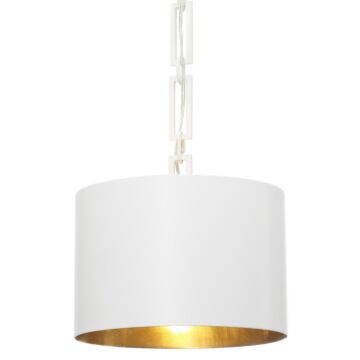 Alston One Light Chandelier in Matte White   Antique Gold by Crystorama
