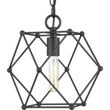 Spatial 1-Light Mini Pendant in Black