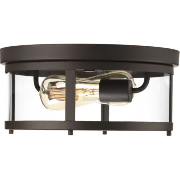Gunther 2-Light Flush Mount in Antique Bronze