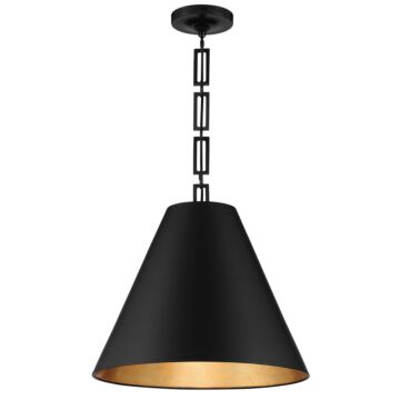 Alston Three Light Chandelier in Matte Black   Antique Gold by Crystorama