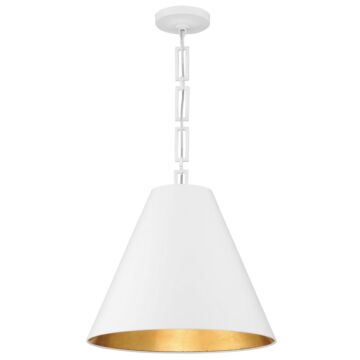 Alston Three Light Chandelier in Matte White   Antique Gold by Crystorama