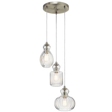 Riviera Three Light Pendant in Brushed Nickel by Kichler