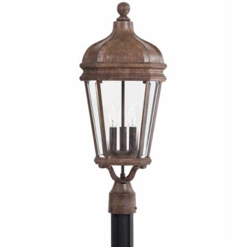 Harrison Three Light Post Mount in Vintage Rust by Minka Lavery