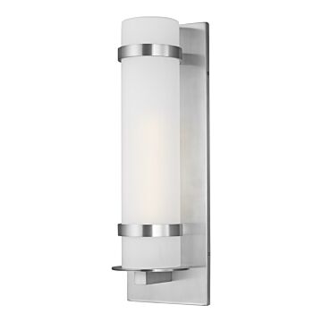 Generation Lighting Alban Outdoor Wall Light in Satin Aluminum