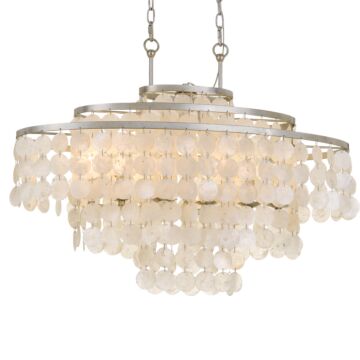 Brielle Six Light Chandelier in Antique Silver by Crystorama