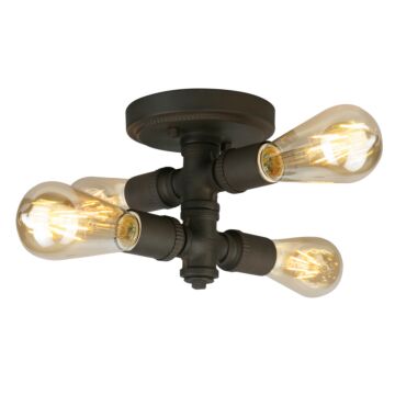 Wymer Four Light Ceiling Mount in Matte Bronze by Eglo USA