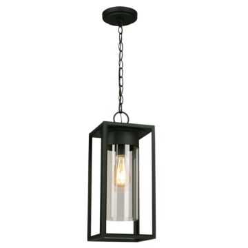Walker Hill One Light Outdoor Pendant in Matte Black by Eglo USA