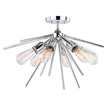 Estelle 6-Light Semi-Flush Mount in Polished Nickel
