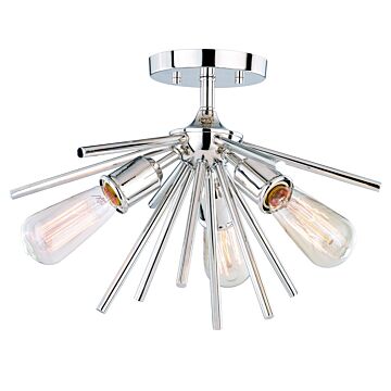 Estelle 3-Light Semi-Flush Mount in Polished Nickel