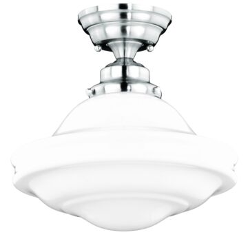 Huntley 1-Light Semi-Flush Mount in Satin Nickel