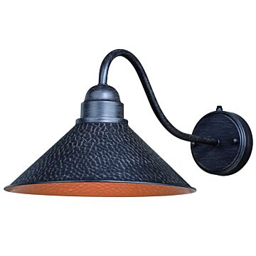 Outland 1-Light Outdoor Wall Mount in Aged Iron and Light Gold