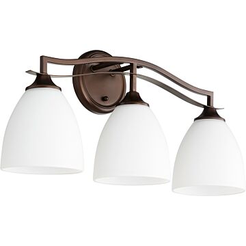 Jardin Three Light Vanity in Oiled Bronze by Quorum International