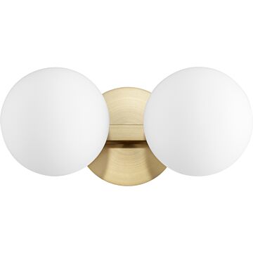 539 Globe Vanities Two Light Vanity in Aged Brass by Quorum International