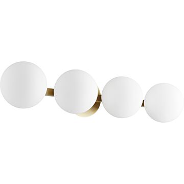 539 Globe Vanities Four Light Vanity in Aged Brass by Quorum International