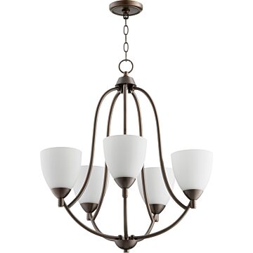 Barkley Five Light Chandelier in Oiled Bronze by Quorum International