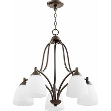 Barkley Five Light Chandelier in Oiled Bronze by Quorum International