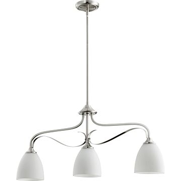 Jardin Three Light Island Pendant in Satin Nickel by Quorum International