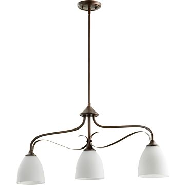 Jardin Three Light Island Pendant in Oiled Bronze by Quorum International