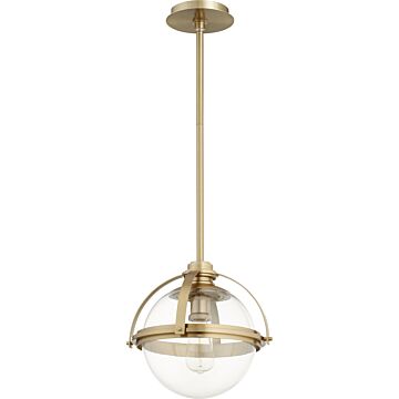 Meridian Globe Pendants One Light Pendant in Aged Brass by Quorum International