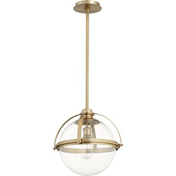 Meridian Globe Pendants One Light Pendant in Aged Brass by Quorum International