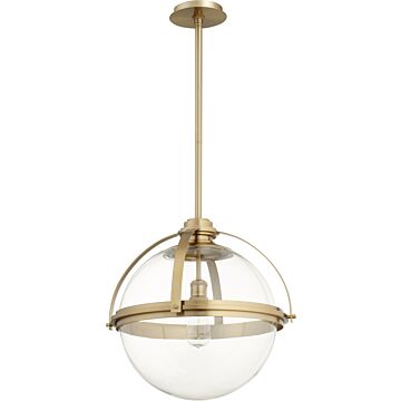Meridian Globe Pendants One Light Pendant in Aged Brass by Quorum International