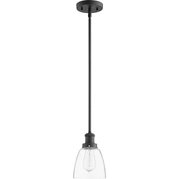 Clear Bell Pendants One Light Pendant in Textured Black by Quorum International