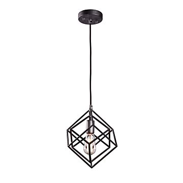 Geometry Series One Light Pendant in Rusty Black by Matteo Lighting