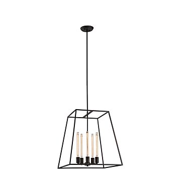 Candor Five Light Chandelier in Rusty Black by Matteo Lighting