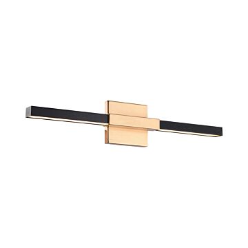 Lineare LED Wall Sconce in Matte Black & Aged Gold Brass by Matteo Lighting