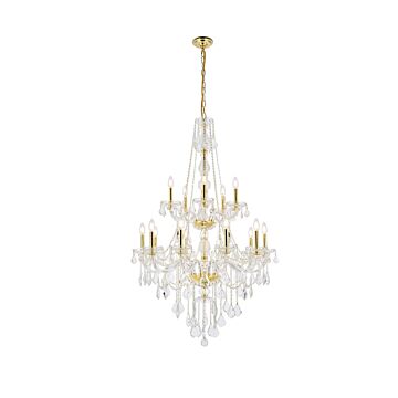 Verona 15-Light Chandelier in Gold