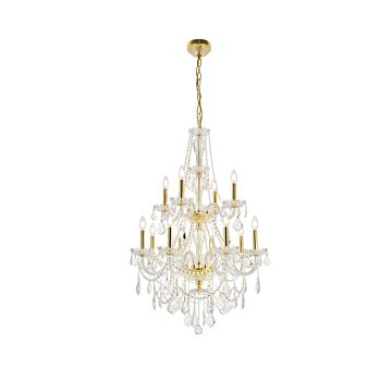 Giselle 12-Light Chandelier in Gold