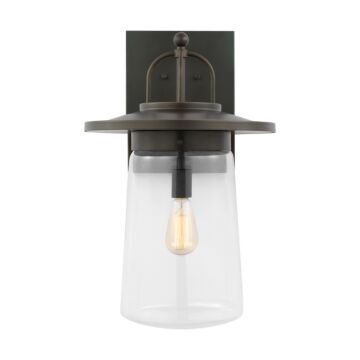 Tybee 1-Light Outdoor Wall Lantern in Antique Bronze