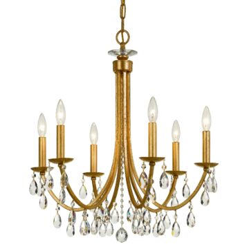 Bridgehampton Six Light Chandelier in Antique Gold by Crystorama