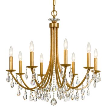 Bridgehampton Eight Light Chandelier in Antique Gold by Crystorama