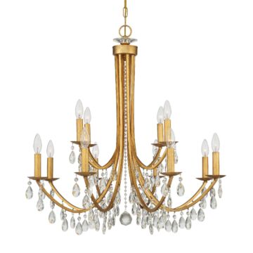 Bridgehampton 12 Light Chandelier in Antique Gold by Crystorama
