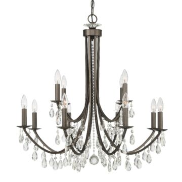 Bridgehampton 12 Light Chandelier in Vibrant Bronze by Crystorama