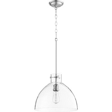 Quorum Transitional 14 Inch Pendant Light in Satin Nickel