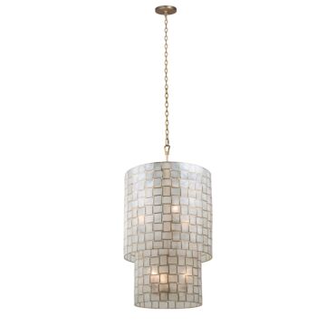 Roxy Six Light Foyer Pendant in Oxidized Gold Leaf by Kalco