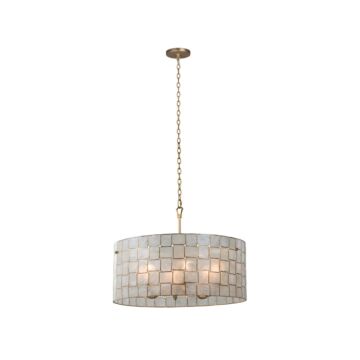 Roxy Six Light Pendant in Oxidized Gold Leaf by Kalco