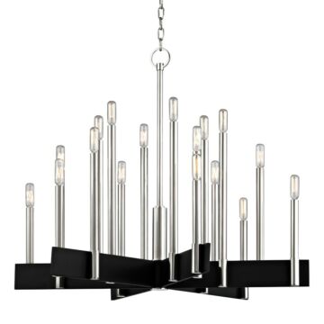 Abrams 18 Light Chandelier in Polished Nickel by Hudson Valley